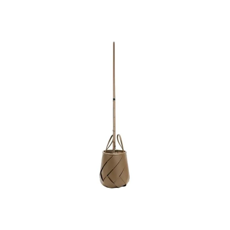 SUREN Nappa Soft Cowhide Bucket Bags Shoulder Bag Crossbody Bag Handbag Medium Size Women's Coffee Brown-1