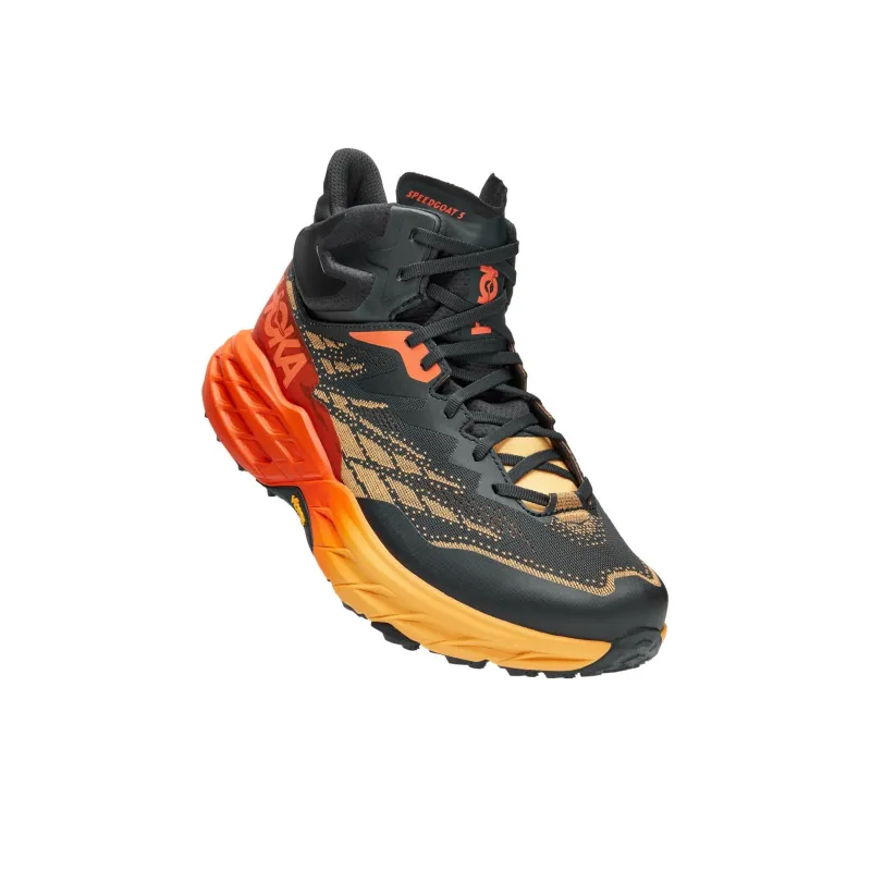 HOKA ONE ONE Speedgoat 5 Mid GORE TEX' Shock Absorbers With Slip Resistant Features Mid Top Running Shoes Unisex Orange-1