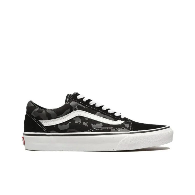 Vans Old Skool Cushioning, Wear Resistant Low Top Skateboard Shoes Unisex Camouflage Black-1
