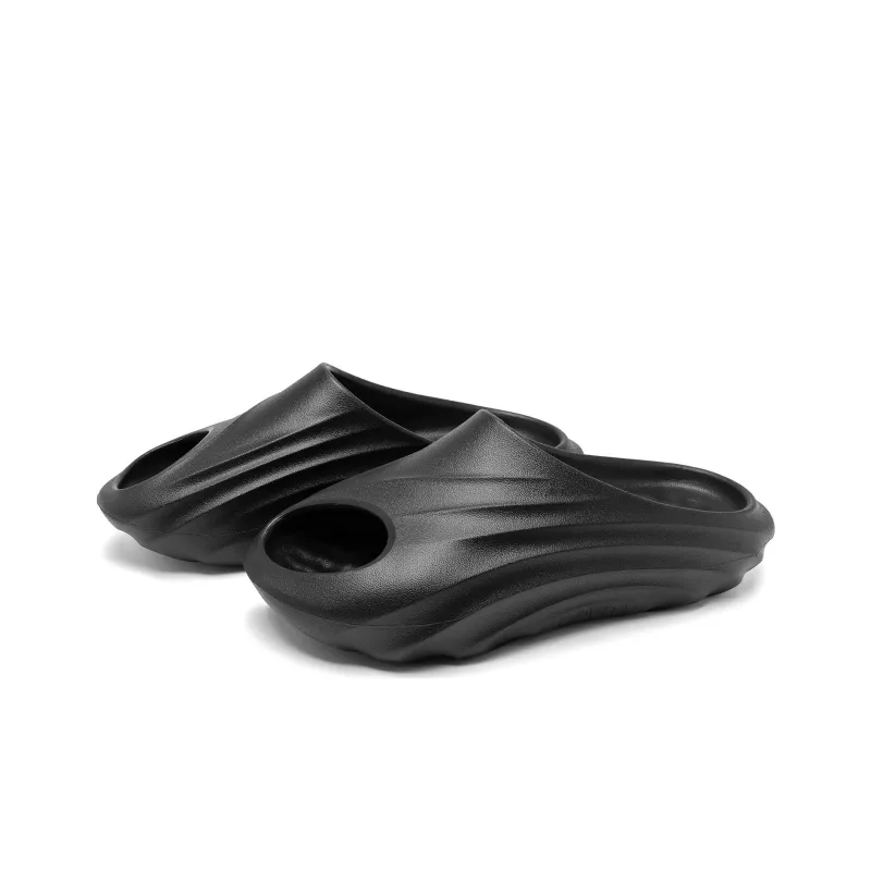 QIAODAN Gravitational Drag Slide Slippers Men's Black-3