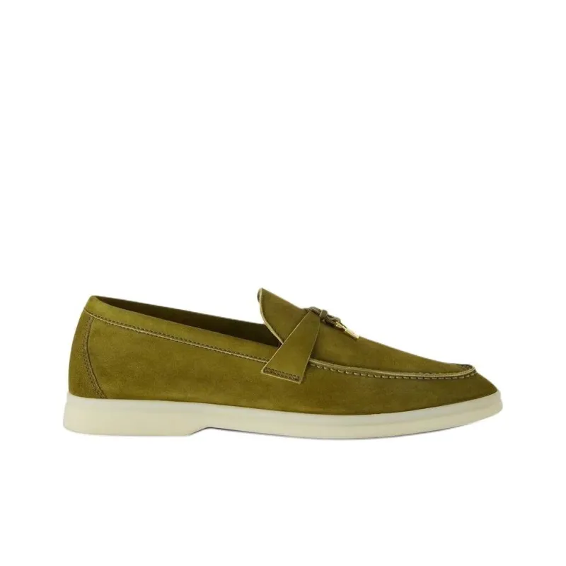 Loro Piana Summer Charms Walk Loafers Unisex Green-1