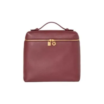 Loro Piana ExtraPocket Leather Backpack Women's Red Bean Color