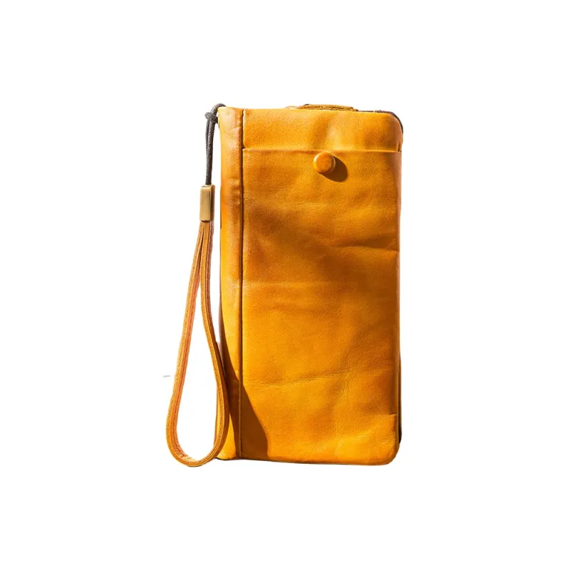 Back Step Top Grain Cow Leather Wallet Clutch, Cell Phone Pouch, Wallet Regular Unisex Multicolor-2