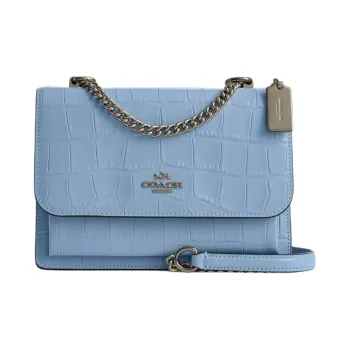 COACH Klare Leather Small Square Bag Shoulder Bag Crossbody Bag Small Size Women's Bronze With Cornflower Pattern