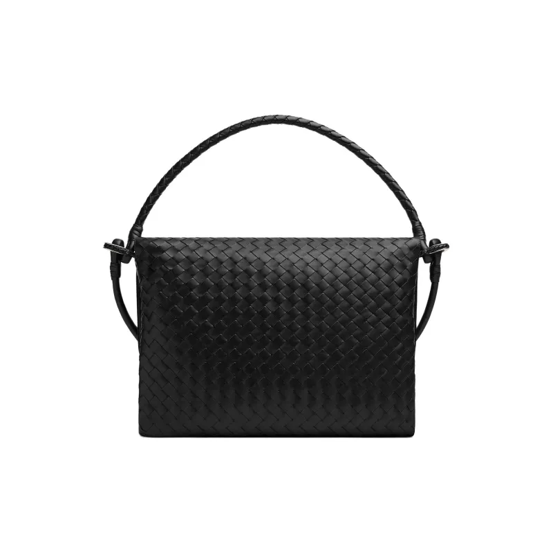 Bottega Veneta Calfskin Messenger Bag, Handbag, Shoulder Bag Men's Black-3