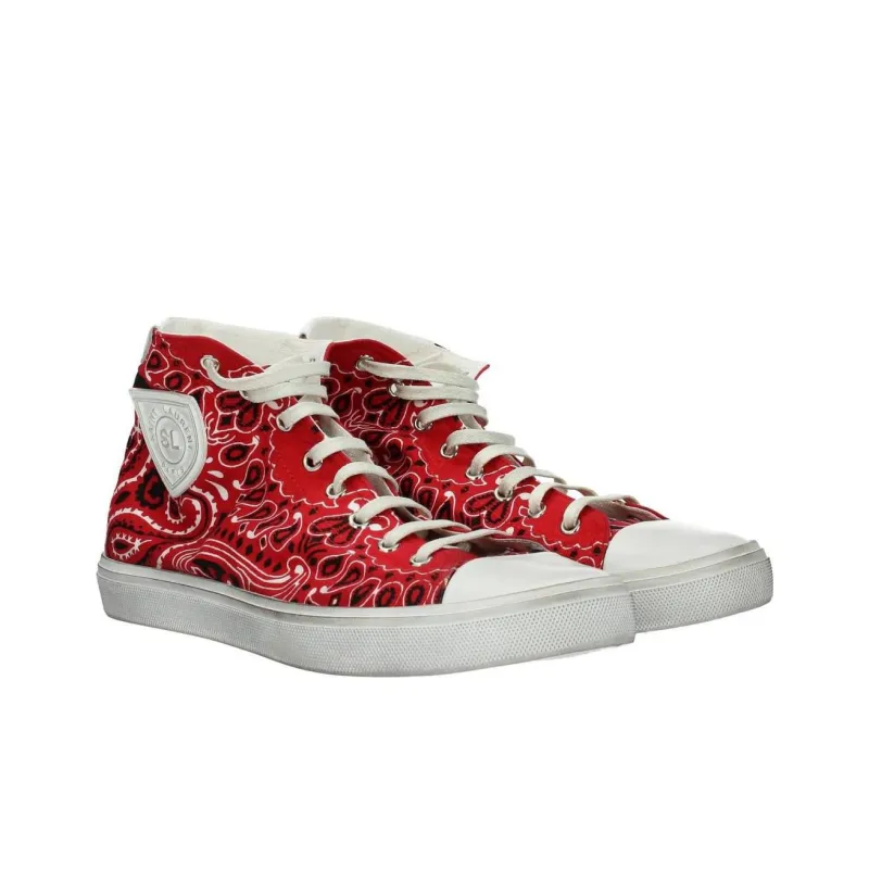 SAINT LAURENT High Top Skateboard Shoes Men's Red-2