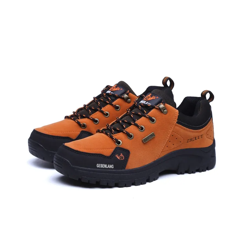 GESENLANG Anti Slip And Wear Resistant Water Resistant Low Top Outdoor Shoes Men's Orange Red-2