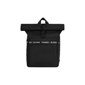 Tommy Hilfiger Fabric Backpack, Large Size, Women's, Black Large Size Men's Black