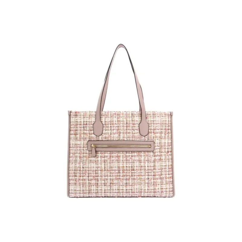 GUESS Polyester With Cotton And Metal Tote Bag Shopping Bag Handbag Women's Pink-3