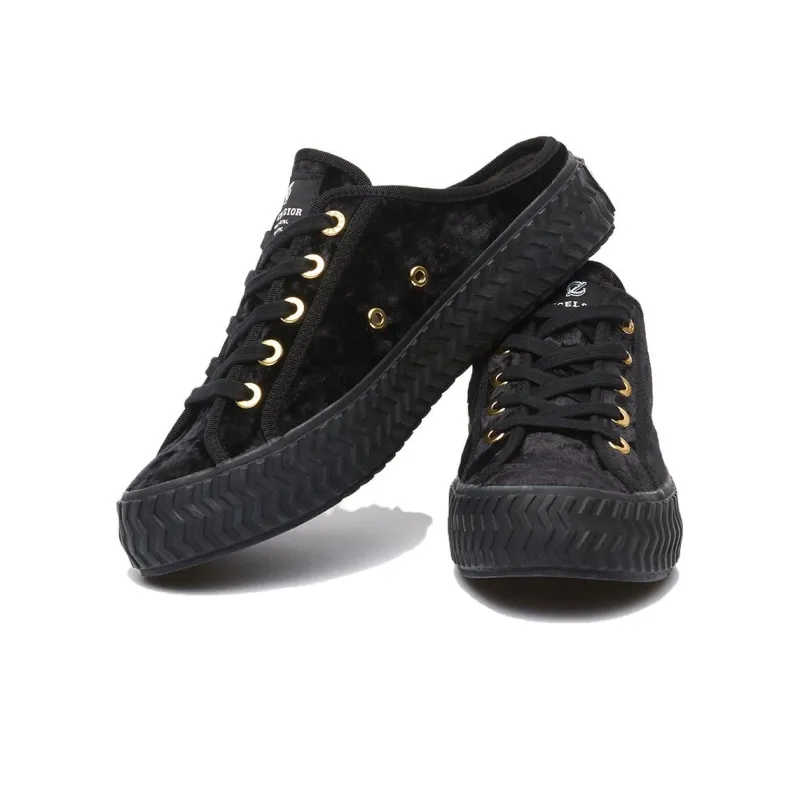 EXCELSIOR BOLT VELVET Anti Slip And Wear Resistant Height Increasing Low Top Canvas Shoes Unisex Classic Black-4