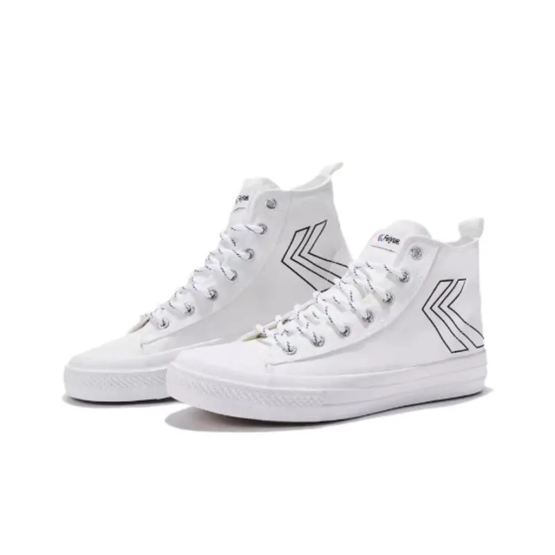 Feiyue Mid Top Canvas Shoes Unisex Black White-4