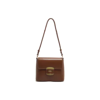 MICOCAH PU Shoulder Bag Women's Hazelnut Brown/Star Stone Black