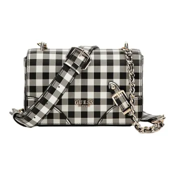 GUESS Polyurethane Shoulder Bag, Crossbody Bag Mini Women's Black & Gray & White