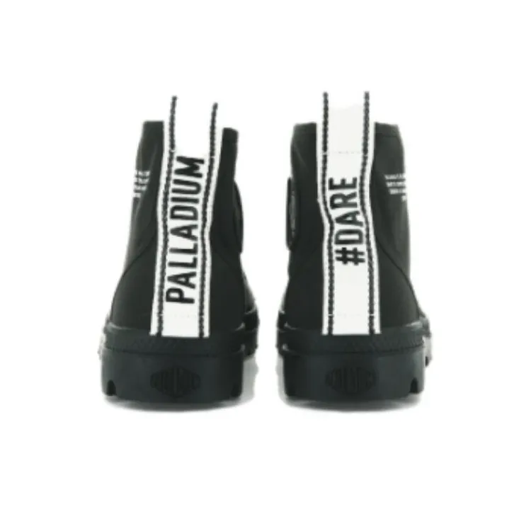 Palladium Pampa HI DARE Anti-Slip Wear-Resistant High-Top Canvas Shoes Unisex Black-4