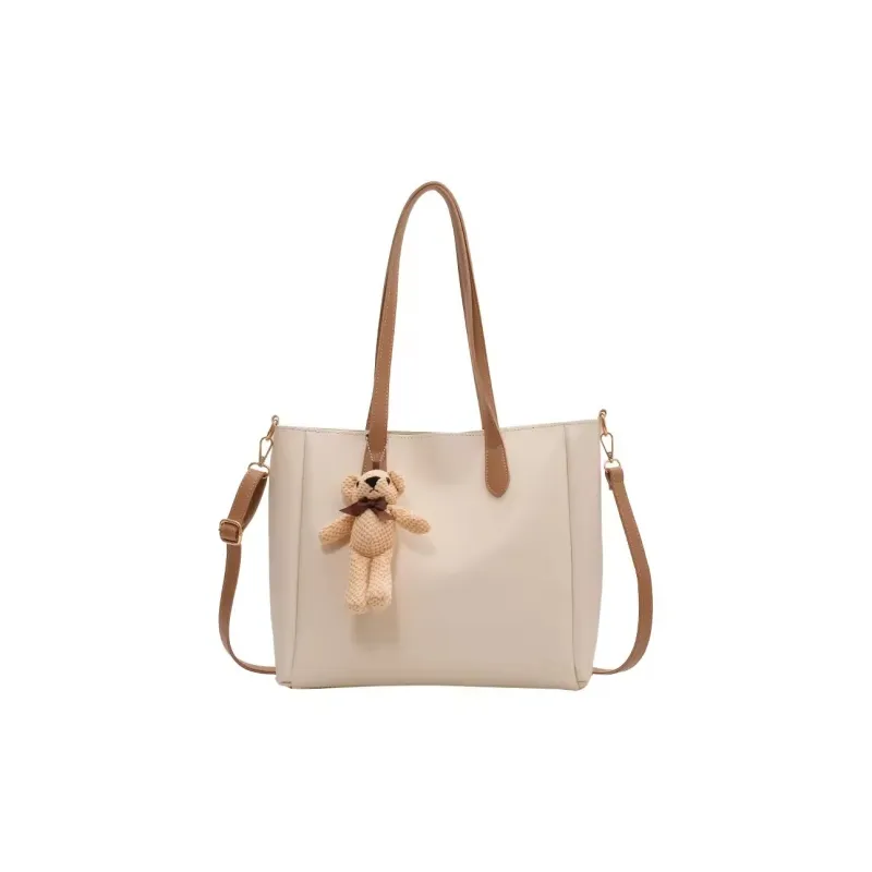 MUYKUY PU Tote Bag Shopping Bag Shoulder Bag Crossbody Bag Large Size Women's Black/Beige/Coffee-4