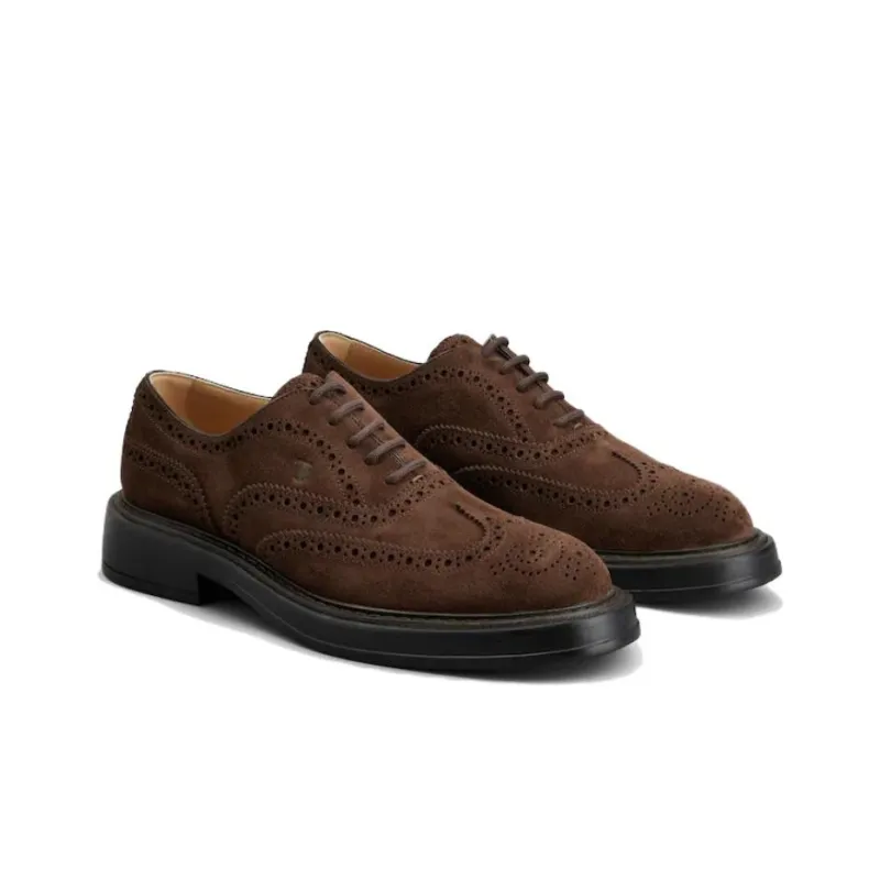 TOD'S Perforated Detailed Lace Up Brogues-2
