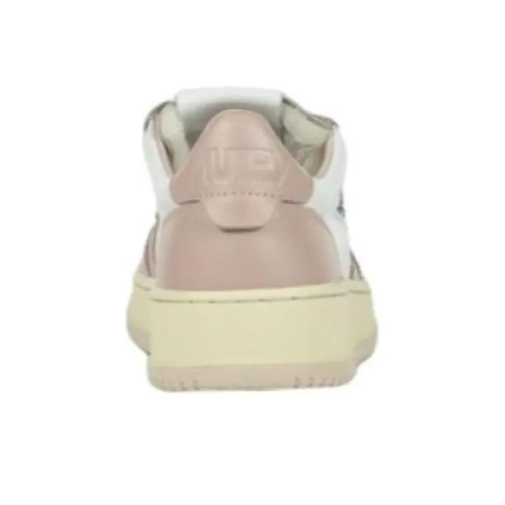 AUTRY Medalist Leather Low White Pink Cream Women's-5