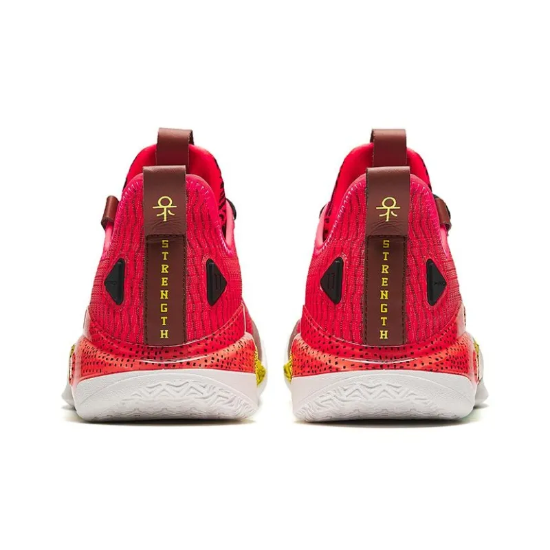 Anta Frenzy 5 Pro  Strength Cushioning Wear Resistant Low Top Basketball Shoes Men's Red-3