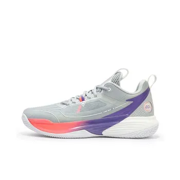 361° ONE MOTION Wave Series Basketball Shoes Men Low Top Silver White/361 Degrees White