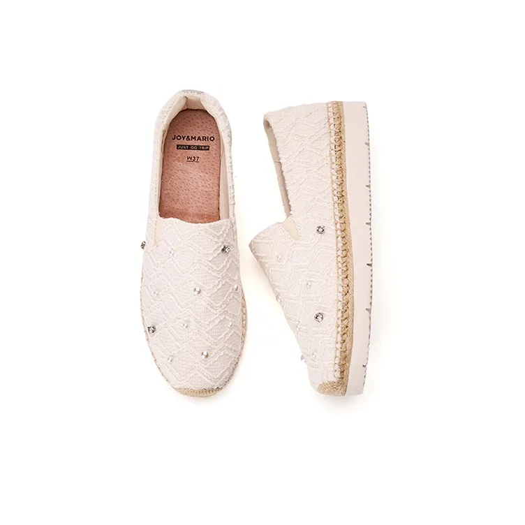 Joy&Mario Espadrilles Women's Beige/White/Red-11