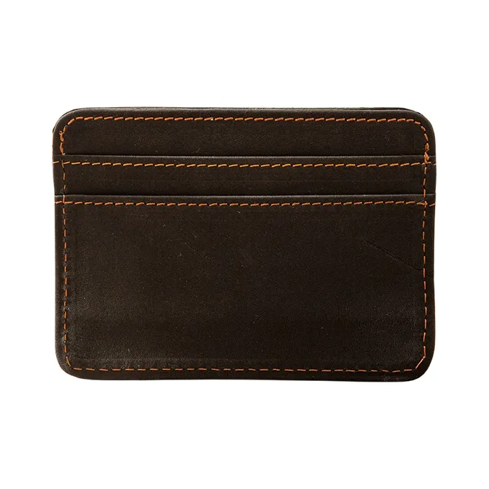 Back Step Cow Leather ID Card Holder Regular Unisex Camel/Dark Brown/Black-7