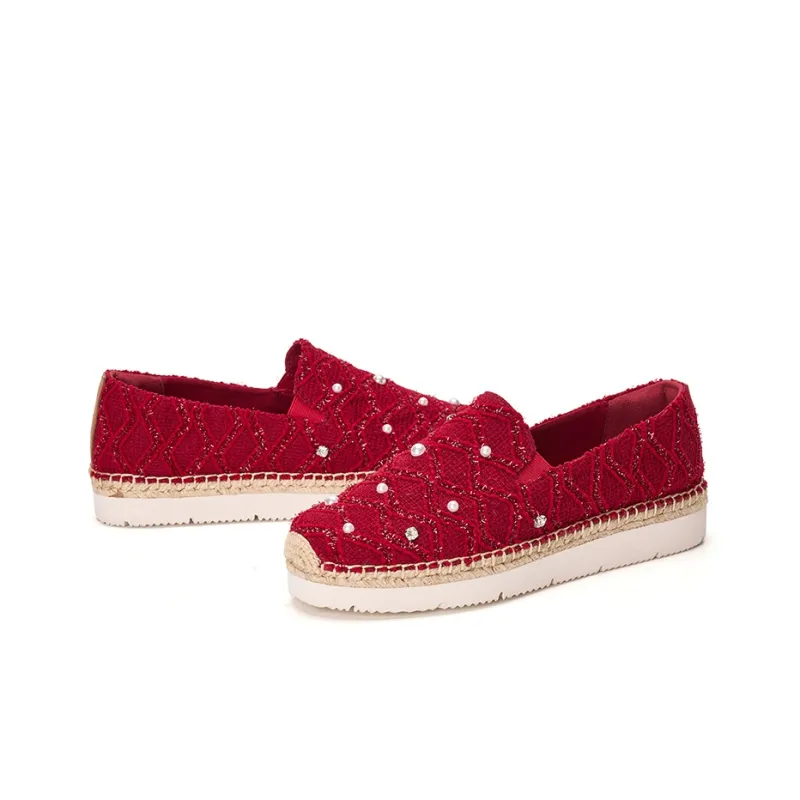 Joy&Mario Espadrilles Women's Beige/White/Red-18