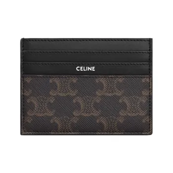 CELINE Cow Leather Card Holder Men's Black