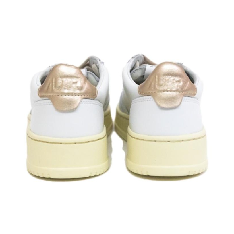 ◆Autry◆Medalist Woman gold white sneakers Autry Medalist Platform Sneakers In White And Platinum Leather