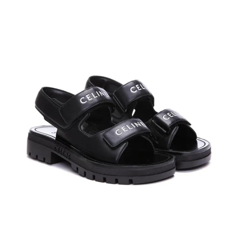 CELINE Leo Beach Sandals Women's Black-4