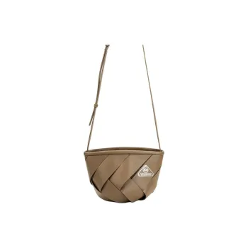 SUREN Top Grain Cow Leather Shoulder Bag Crossbody Bag Small Size Women's Coffee Brown