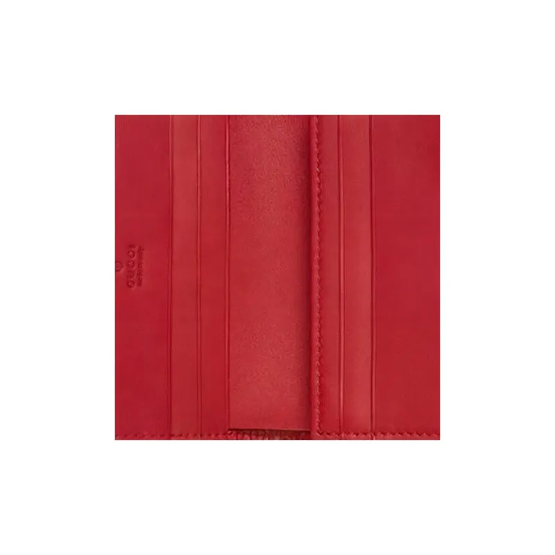 GUCCI Canvas With Leather Card Holder, Wallet Regular Women's Ebony/Pink/Red-4