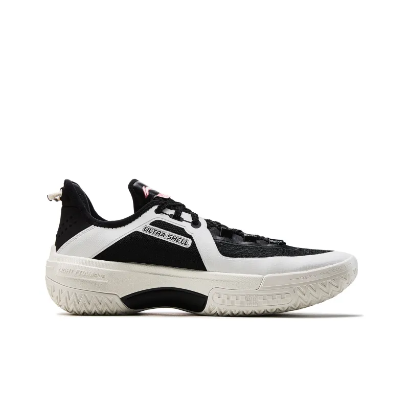 LiNing Jie Ao Black Flame Cushioned Slip Resistant Abrasion Resistant Low Top Basketball Shoes Men's Black White-1