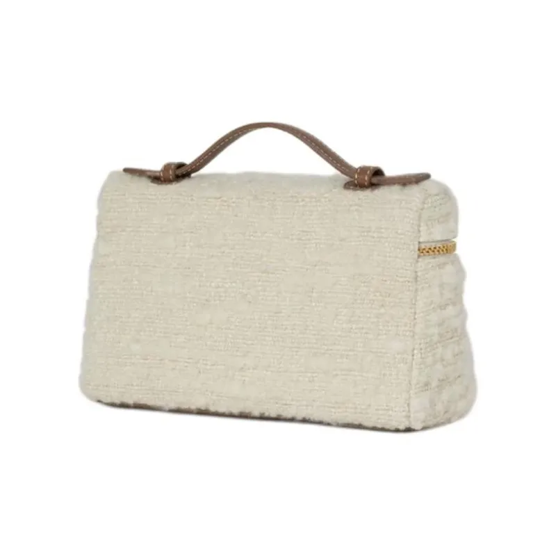 Loro Piana ExtraPocket Wool Shoulder Bag Crossbody Bag Handbag Regular Unisex White With Stone Color Accents-1