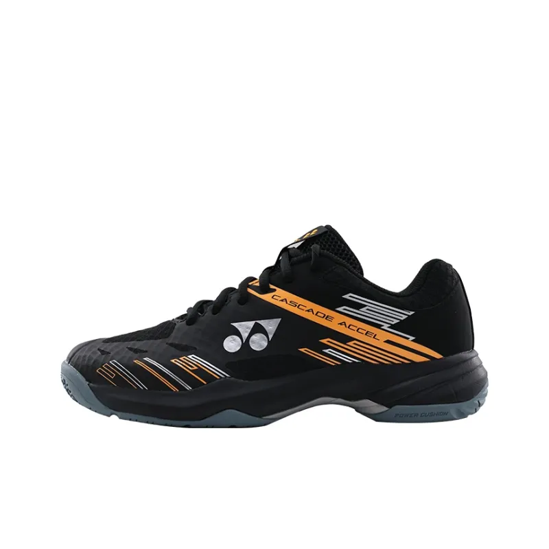 YONEX Cushioning Anti Slip And Wear Resistant Breathable Coverage Low Top Badminton Shoes Men's Black Orange-0