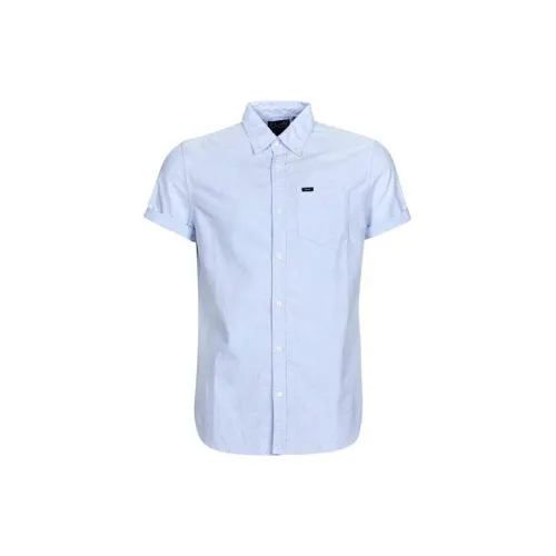 SUPERDRY Shirts Men Light Blue