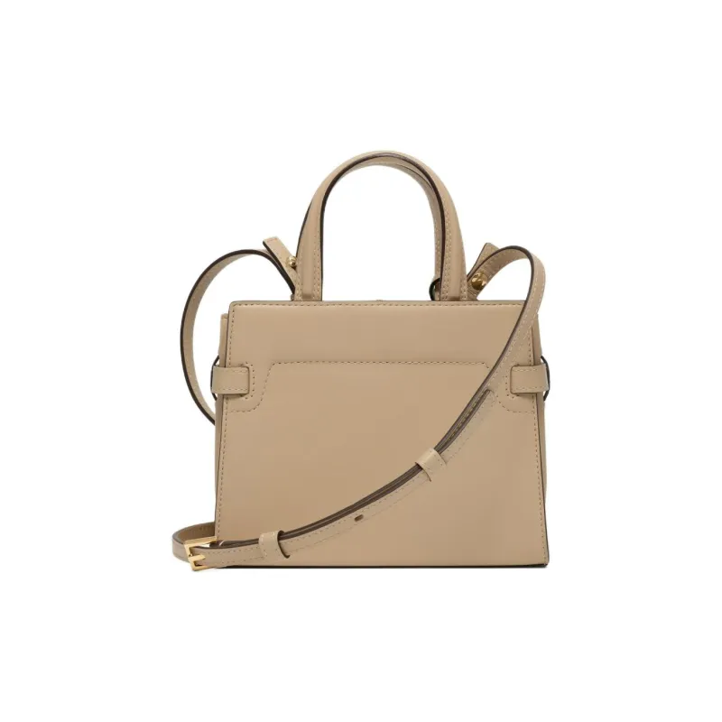 Delvau Tempête Calfskin Shoulder Bag Crossbody Bag Handbag Small Size Women's Light Brown-3