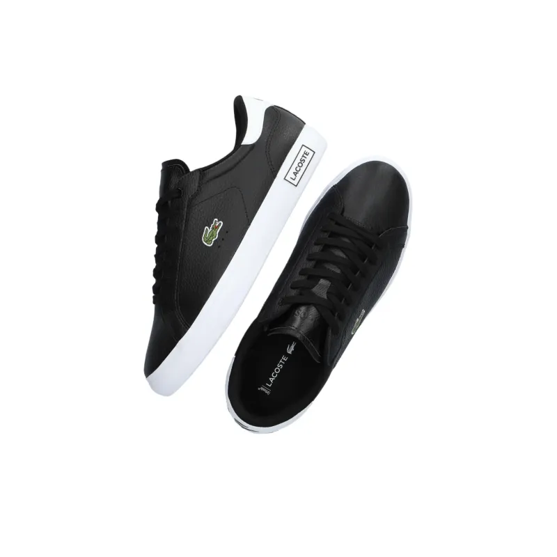 LACOSTE Wear-Resistant Slip-Resistant Low-Top Skateboard Shoes Men's Black-3