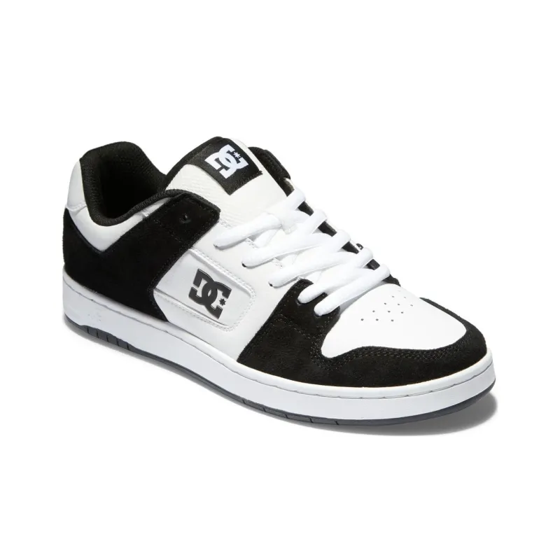DC Shoes Anti Slip Wear Resistant Low Top Skateboard Shoes Men's Black White-2