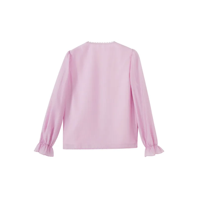 XIANGYING Shirt Women's Plum Red-1