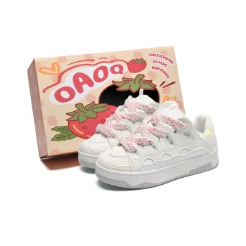 OAOQ Wear-resistant And Lightweight Low-Top Skateboard Shoes Women's White