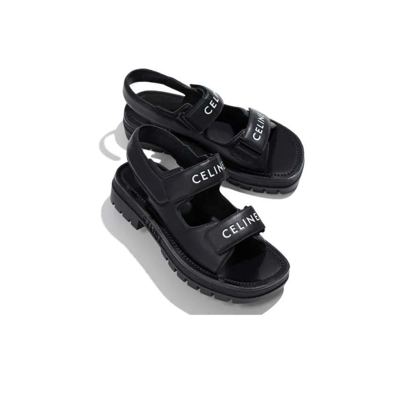 CELINE Leo Beach Sandals Women's Black-3