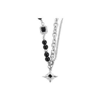 MAGICPOLE Titanium Steel Necklaces Men's Silver