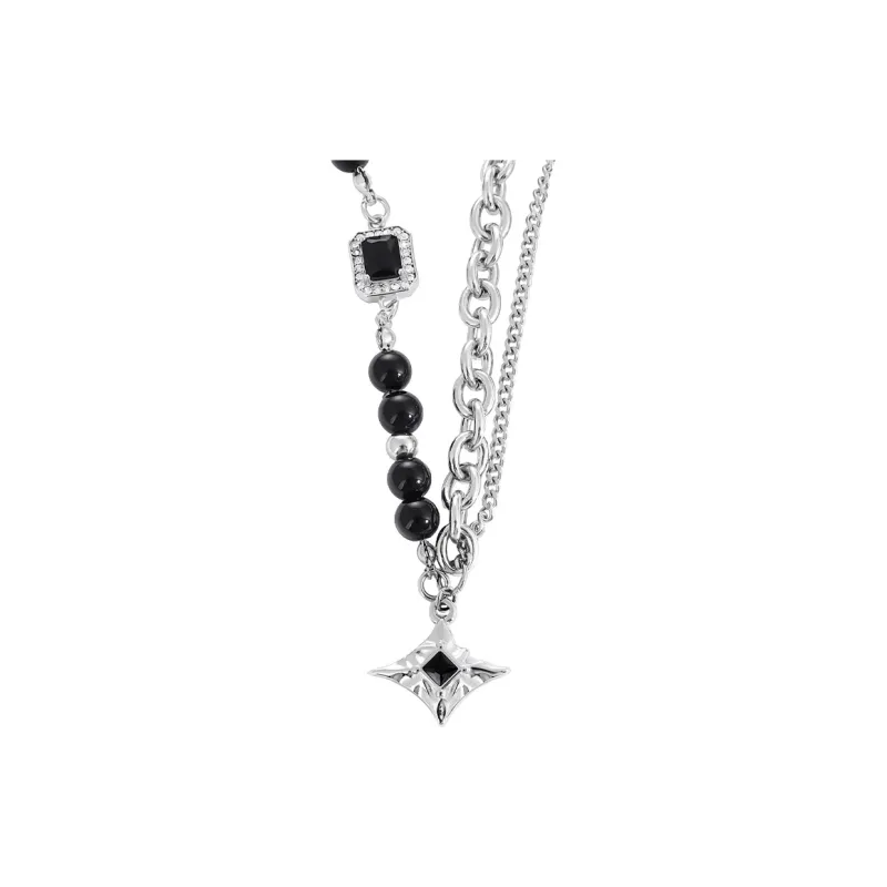 MAGICPOLE Titanium Steel Necklaces Men's Silver-0