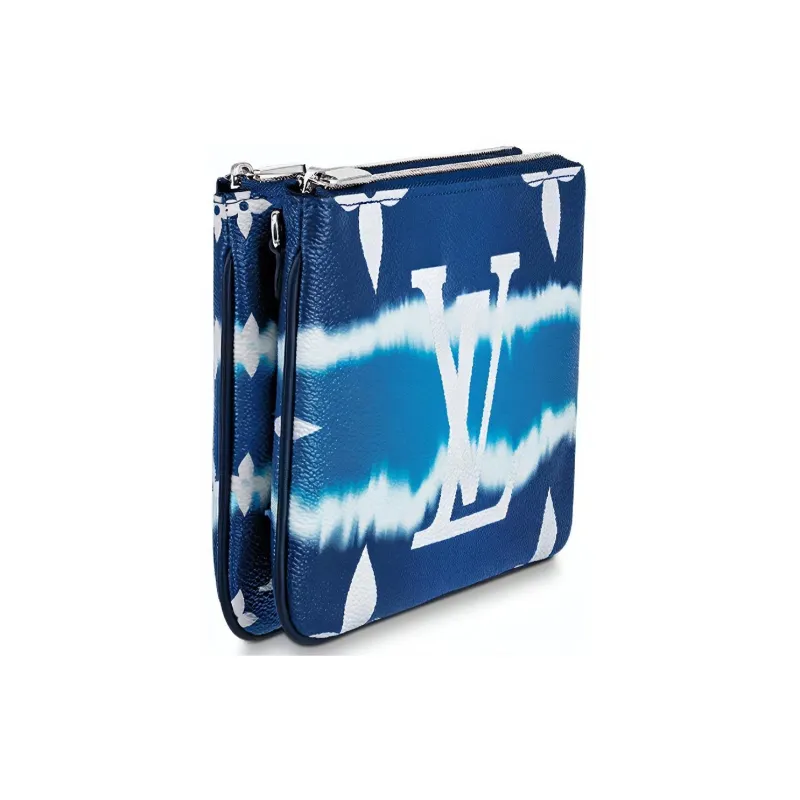 LOUIS VUITTON Pochette Double Zip Lv Escale Bleu-2