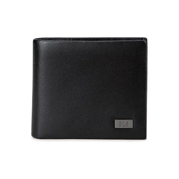 HLA Cow Leather Card Holder, Wallet Regular Men's Black-2