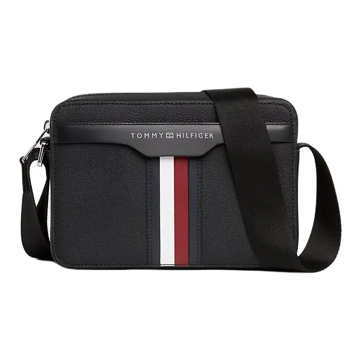 Tommy Hilfiger Polyurethane Bonded Leather Camera Bag Shoulder Bag Crossbody Bag Regular Men's Black-0