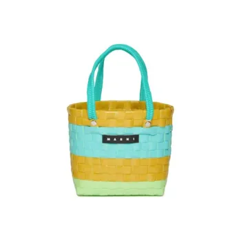 MARNI Sunday Logo Patch Striped Shoulder Bag