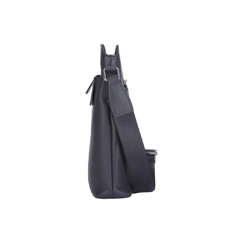 BISON DENIM Cow Leather Shoulder Bag Regular Men's Black-3