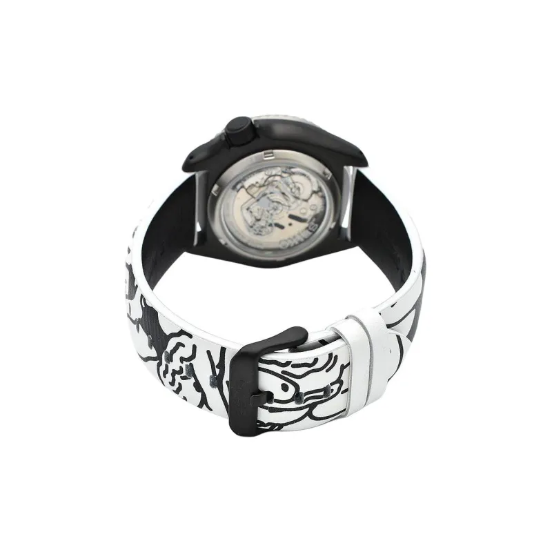 SEIKO Automatic Mechanical Movement Leather Watch Bands Watch Men's Watches Black Dial-3