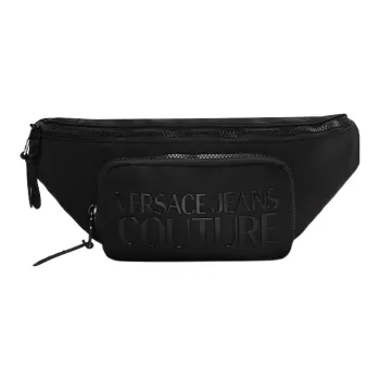 VERSACE JEANS COUTURE Fabric One Shoulder Crossbody Bag, Sling Bag, Fanny Pack Tubas Men's Black